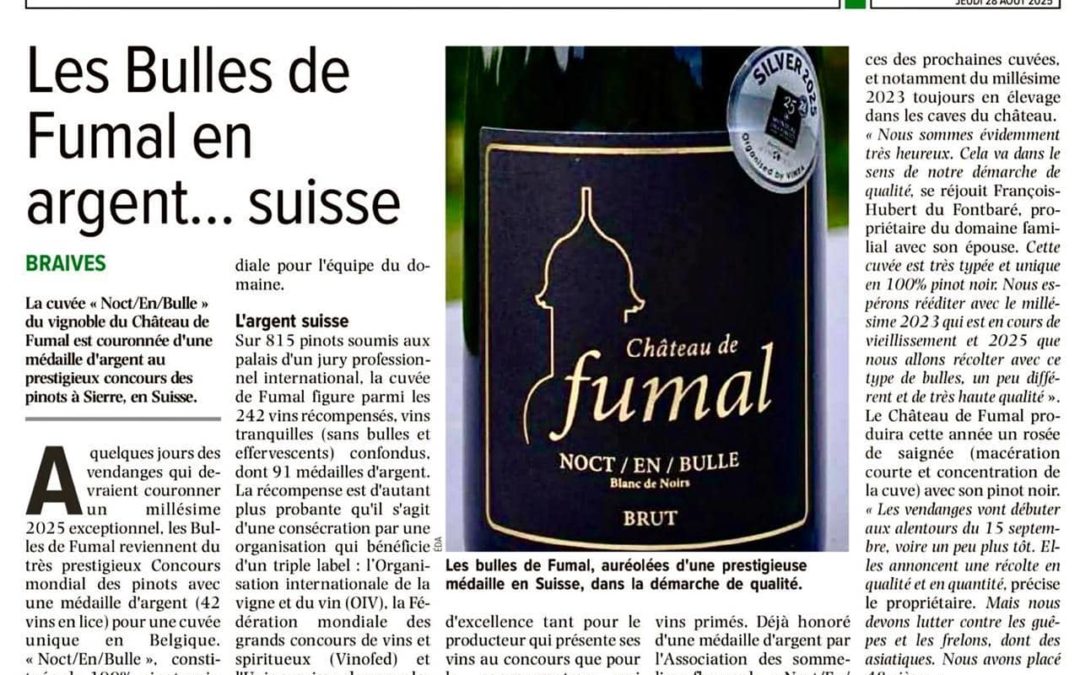 Les Bulles de Fumal en argent … suisse