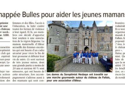 Une échappée Bulles pour aider les jeunes mamans